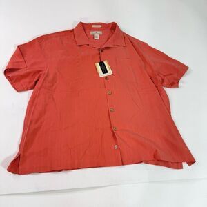 Paradise Collection Shirt Mens XXL Fine Washable Silk Short Sleeve Button Up new